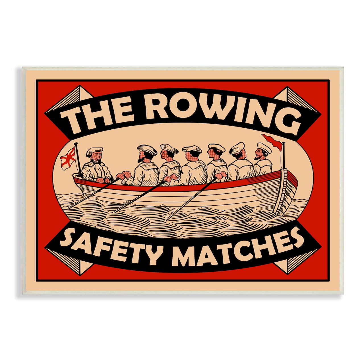 Stupell Industries Vintage Rowing Team Safety Matches Wall Plaque